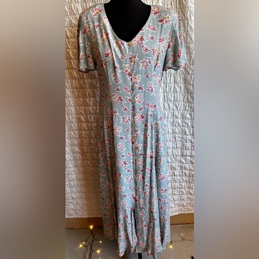 Cdc Caren Desire Company Vintage maxi button flutter sleeves floral print size 6